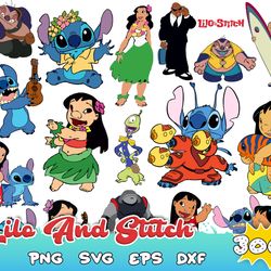 300 mega bundle lilo and stitch , stitch and angel love svg png