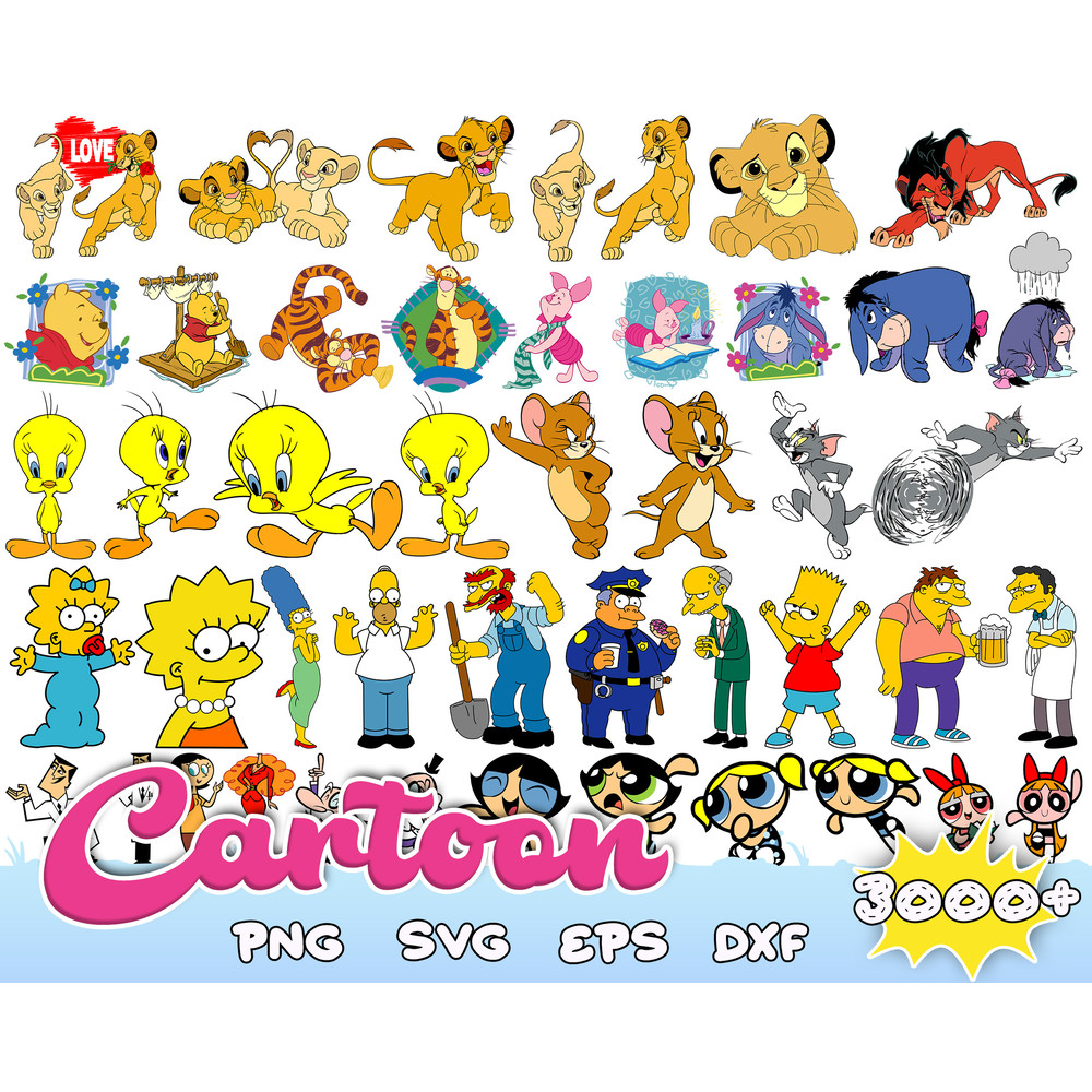 3160 Bundle Cartoon SVG, Cartoon Vector, Cartoon Cut file, Cartoon Clipart, Cartoon Bundle, Cartoon Silhouette, Cartoon PNG.jpg