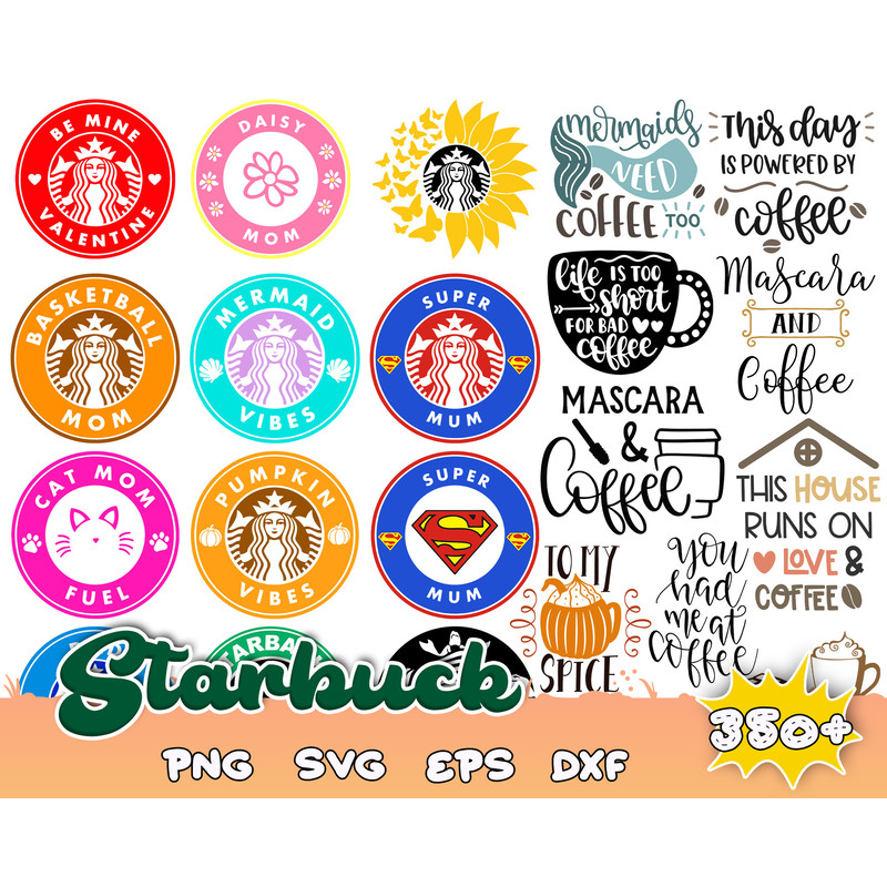 350 Starbucks svg bundle,Starbucks Wrap svg, Starbucks bundle wrap svg, Starbucks Svg files for Cricut & Silhouette.jpg