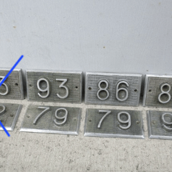 Soviet apartment room number plate aluminum: 79, 84, 86, 93, 95
