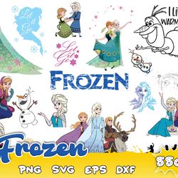 550 frozen svg, frozen svg bundle, frozen clipart, frozen silhouette, elsa svg, anna svg, instant download