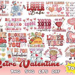 70 retro valentine sublimation bundle, valentine's day png, retro valentine png, be my valentine png, funny valentine pn