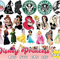 7000 disney princess svg bundle, frozen svg, snow white svg, little mermaid svg, princess clipart, princess png, ariel s