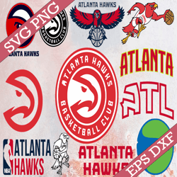 bundle 24 files atlanta hawks basketball team svg, atlanta hawks svg, nba teams svg, nba svg, png, dxf, eps, instant dow