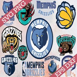 bundle 24 files memphis grizzlies basketball team svg, memphis grizzlies svg, nba teams svg, nba svg, png, dxf, eps, ins