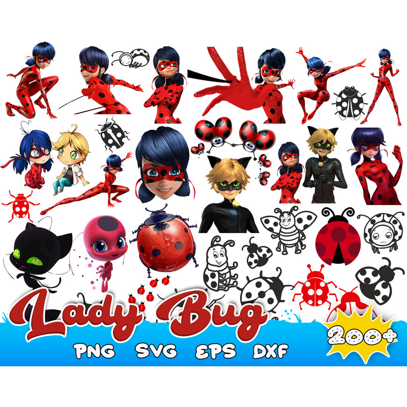 Lady bug Svg And Cat Nor Bundle Svg, Cartoon svg.jpg
