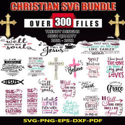 300 Christian SVG Mega Bundle SVG, PNG, DXF Files for print and cricut