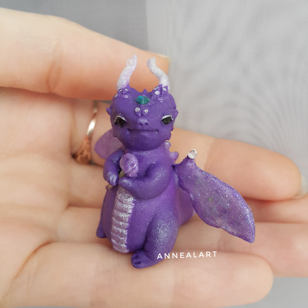 Cute Baby Purple Dragon Animal Figurine in Fantasy Style, Miniature Dragon Sculpture 1 (1).jpeg