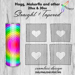 bundle Valentines heart Template for Hogg Makerflo and Other 20oz/30oz Straight/Tapered Tumblers Seamless design PNG 162