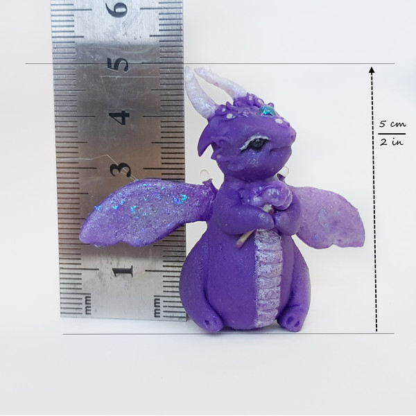 Cute Baby Purple Dragon Animal Figurine in Fantasy Style, Miniature Dragon Sculpture 2 - копия.jpeg