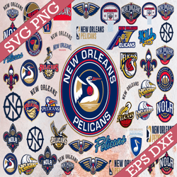 Bundle 50 Files New Orleans Pelicans Basketball Team svg, New Orleans Pelicans svg, NBA Teams Svg, NBA Svg, Png, Dxf, Ep
