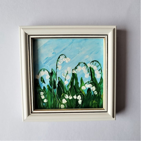 Wildflowers-acrylic-painting-impasto-lilies-of-the-valley-framed-art.jpg