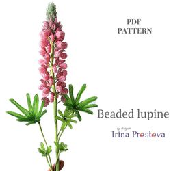 beaded flowers pattern | lupine | seed bead patterns | beadwork pattern | digital download - pdf
