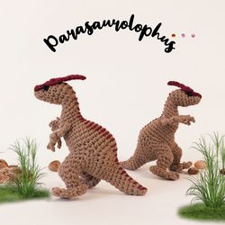 Parasaurolophus. Dinosaurs. Crochet pattern