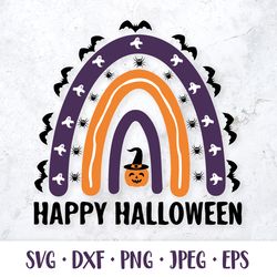 Happy Halloween. Cute Halloween rainbow SVG cut file