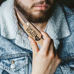 Personalized Beard Comb, Wooden Beard Comb, Personalized Gifts for Husband, Pocket Comb for Men, Fathers Day Gift