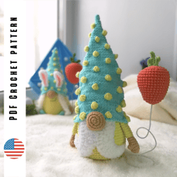 Crochet Gnome Pattern for Easter, amigurumi gnomes toy, DIY Easter gift gnomes, pattern by CrochetToysForKids