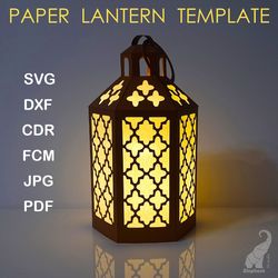 Paper lantern template – SVG for Cricut, DXF for Silhouette, FCM for Brother, PDF cut files