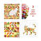 Cover 3 Cross stitch patterns walking cat and sitting cat inside boho autumn modern abstract style pattern.png