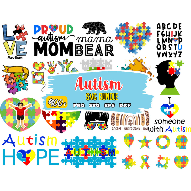 Autism Svg Bundle, Autism Awareness Svg, Autism Quote Svg, Au-Some Svg, Autism Mom Svg, Puzzle Svg.jpg