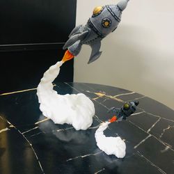3d printed hand painted rocket model
