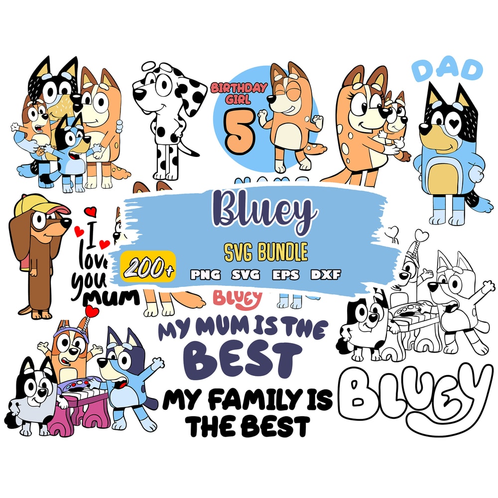 Bluey SVG Bundle, Bluey Cut Files for Cricut, Bluey the Dog Clipart, Bluey PNG, Bluey Layered Svg.jpg