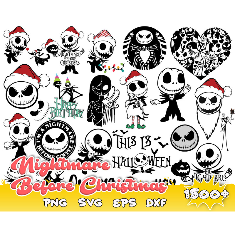 1500 Nightmare Before Christmas svg, Nightmare svg, Jack skellington svg, Jack and sally svg,Instant download.jpg