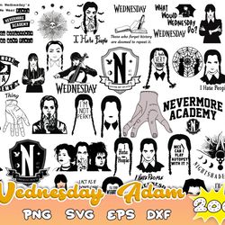 200 wednesday addams svg, jenna ortega, addams family svg, png, ai, jpeg, pdf digital download cricut cut cutting clipar