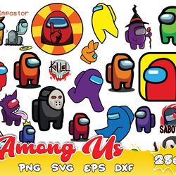 250 among us svg bundle layered item, amongus impasta, game impostor clipart, cricut, digital vector cut file