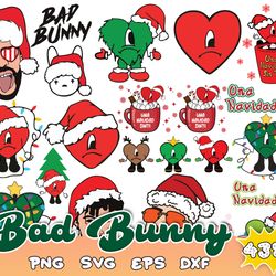 435 bad bunny christmas svg, un navidad sin ti cut file for cricut and silhouette digital download svg, eps, png, dxf