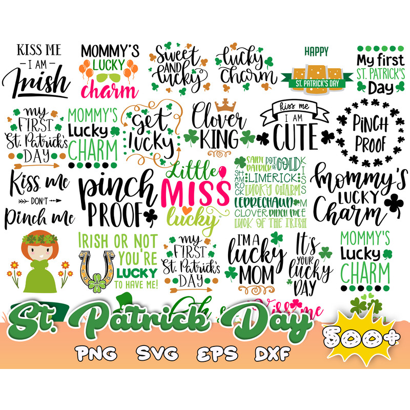 500 St. Patrick's Day SVG Bundle, St Patrick's Day Quotes, Gnome SVG, Rainbow svg, Lucky SVG.jpg