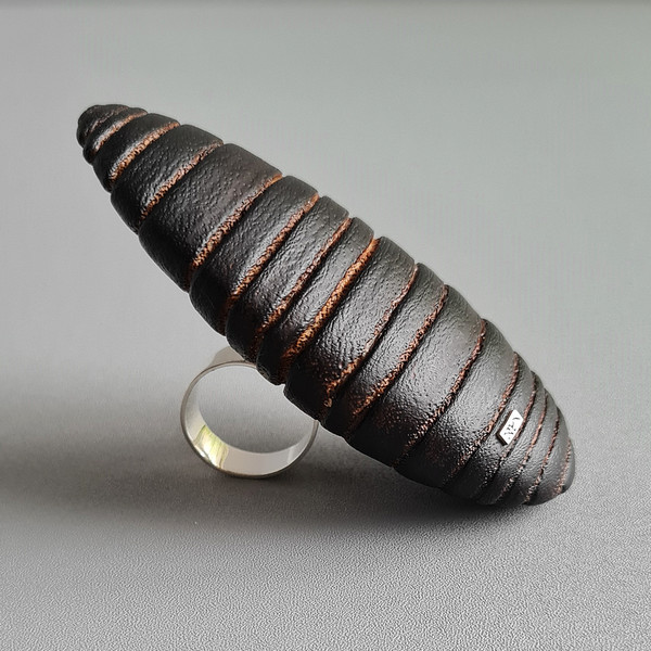 black wooden pendant, silver chain