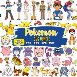 pokemon svg, pokemon png bundle, pokemon clipart, pikachu svg, pokemon font