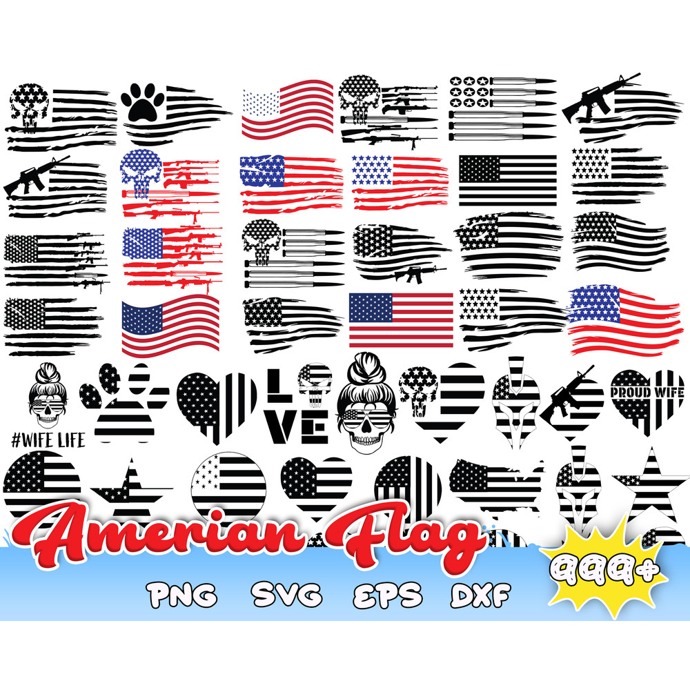 American Flag Svg For Cricut and Silhouette, USA Flag Cut File, American Flag Svg, Png, Jpg, Eps, Dxf, Patriotic Flag.jpg