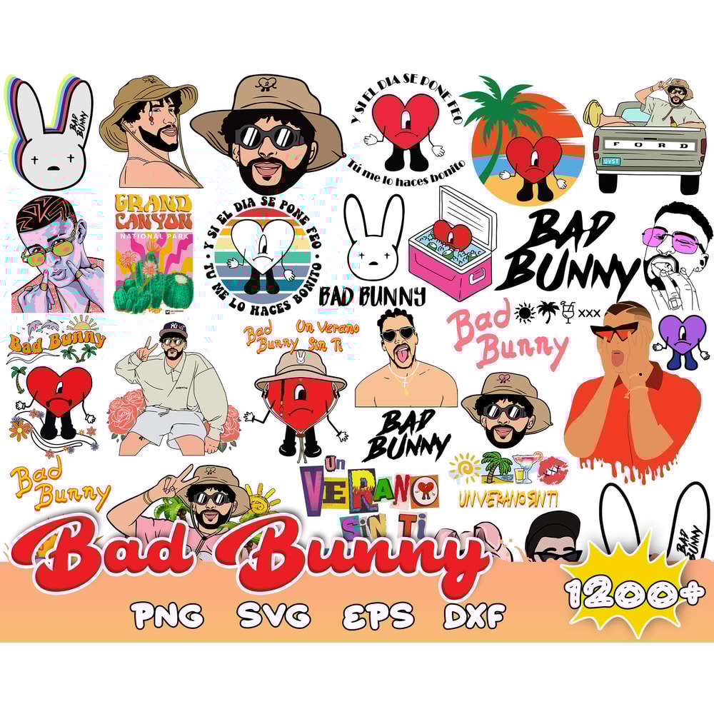 Bad bunny 1200 svg, Un Verano Sin ti Sad Heart SVG, PNG, bad bunny svg, eps, dxf, png.jpg