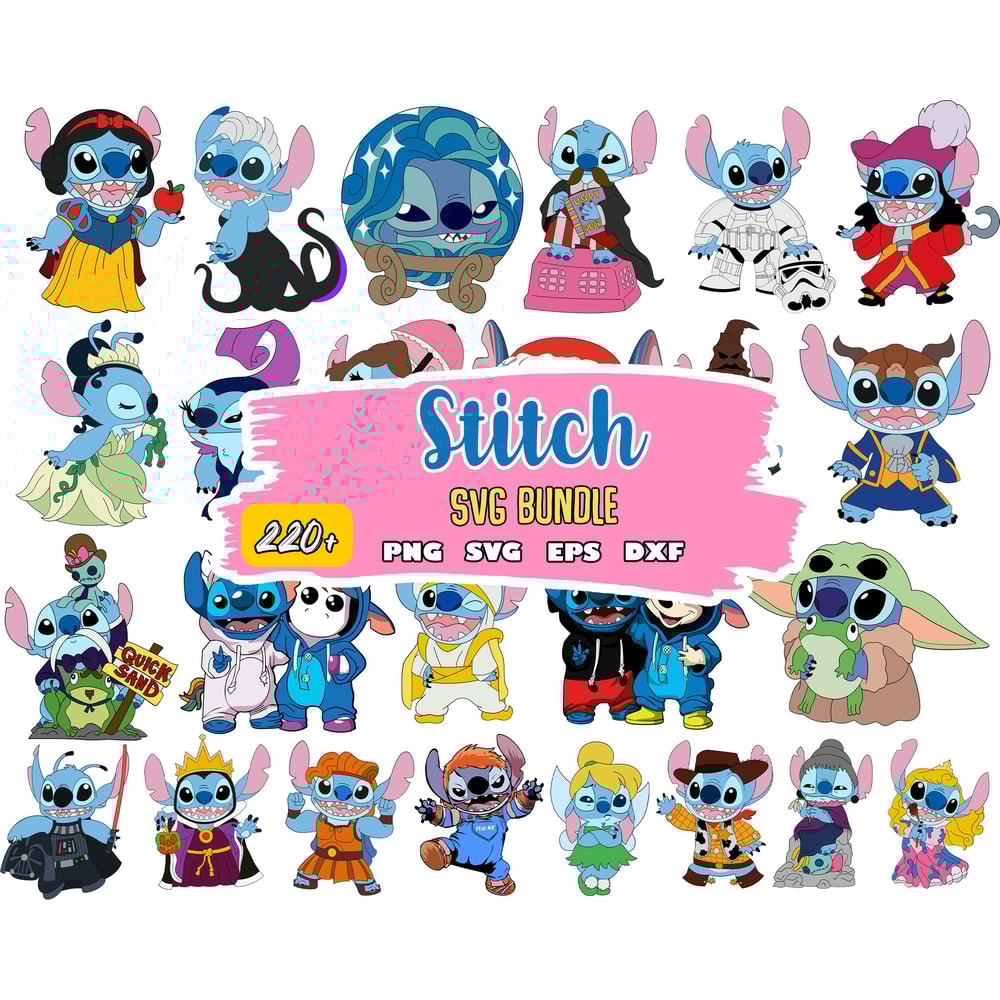 Stitch Crashes Disney SVG, PNG, DXF, Stitch Clip Art, Stitch T Shirt, Stitch Cut Files, Cricut.jpg