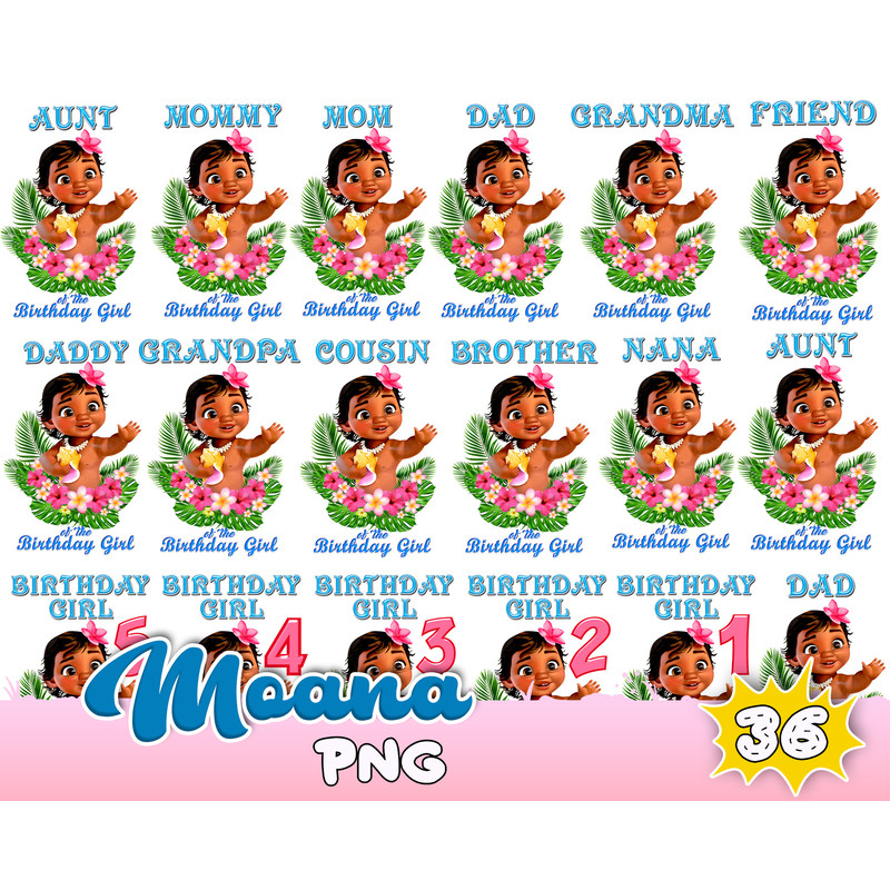 Moana Birthday Girl Png Digital File , Iron Transfer Moana Mommy ,Daddy ,Sister, Birthday Girl Personalized, Digital Files.jpg