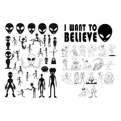 Alien SVG Bundle, Ufo svg, Aliens vector, Ufo cut files, Alien ship svg, Ufo clipart, Alien silhouette, Alien Believe