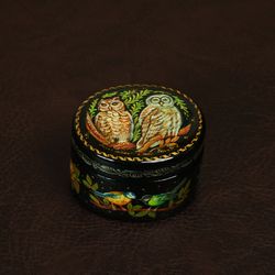 Wildlife lacquer box small hand-painted animals decorative Art