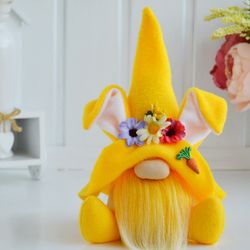 Yellow Easter Bunny Gnome