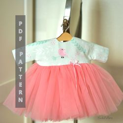 Doll dress pattern, doll clothes pattern, clothes doll pdf