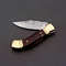 Custom Handmade Damascus Folding Knife Pocket knife w Leather EDC Gift for him 7.jpg