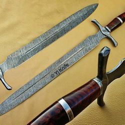 Custom Hand Forged, Damascus Steel Functional Sword 29 inches, Viking Sword, Swords Battle Ready, With Sheath