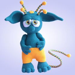 Cute amigurumi crochet alien toy, gift for girl, gift for boy