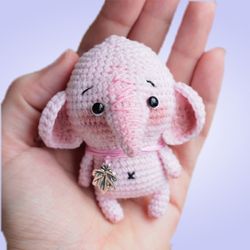 Crochet animal, small amigurumi crochet elephant, car mirror hanging, car accessories for women