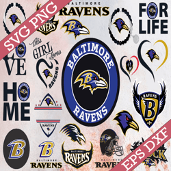 Bundle 26 Files Baltimore Ravens Football team Svg, Baltimore Ravens svg, NFL Teams svg, NFL Svg, Png, Dxf, Eps, Instant
