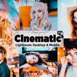 cinematic lightroom mobile and desktop presets premium | cinema neon movie hollywood lightroom presets