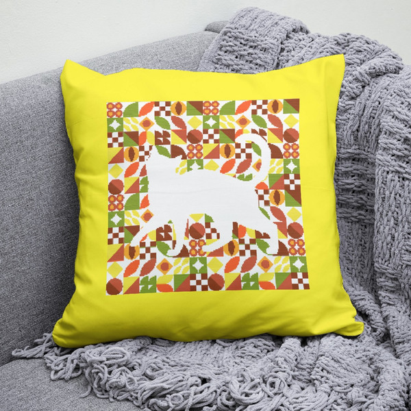11 Cross stitch pattern walking cat inside boho autumn modern abstract style pattern.jpg