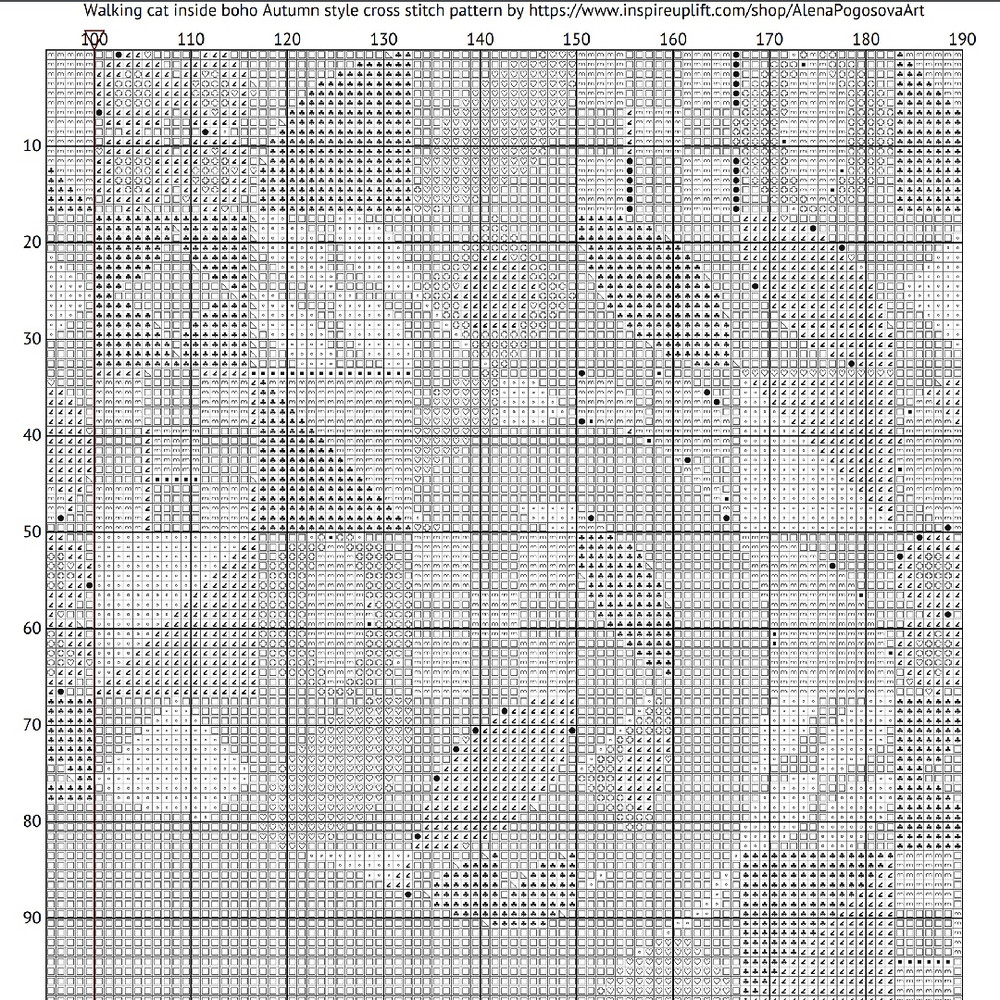 2 Cross stitch pattern walking cat inside boho autumn modern abstract style pattern.jpg