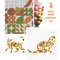 Cover for 2 Cross stitch patterns sitting and walking cat in boho autumn modern abstract style pattern.png